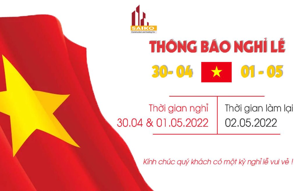 Lịch nghỉ lễ 30/4 & 1/5/2022